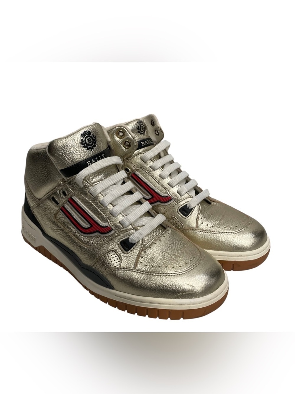 BALLY Gold Hi-Top Sneakers US Men's 10